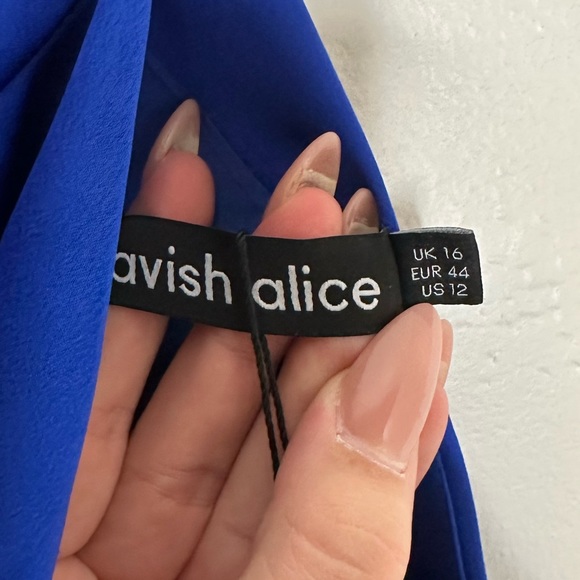 NWT Lavish Alice Royal Blue One Shoulder Puff Sleeve Dress - Picture 5 of 7